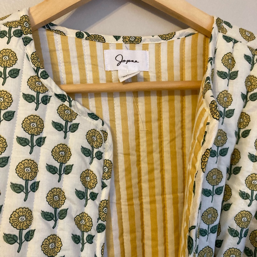 Japna Floral quilted jacket - Cream and Yellow - Picture 3 of 7